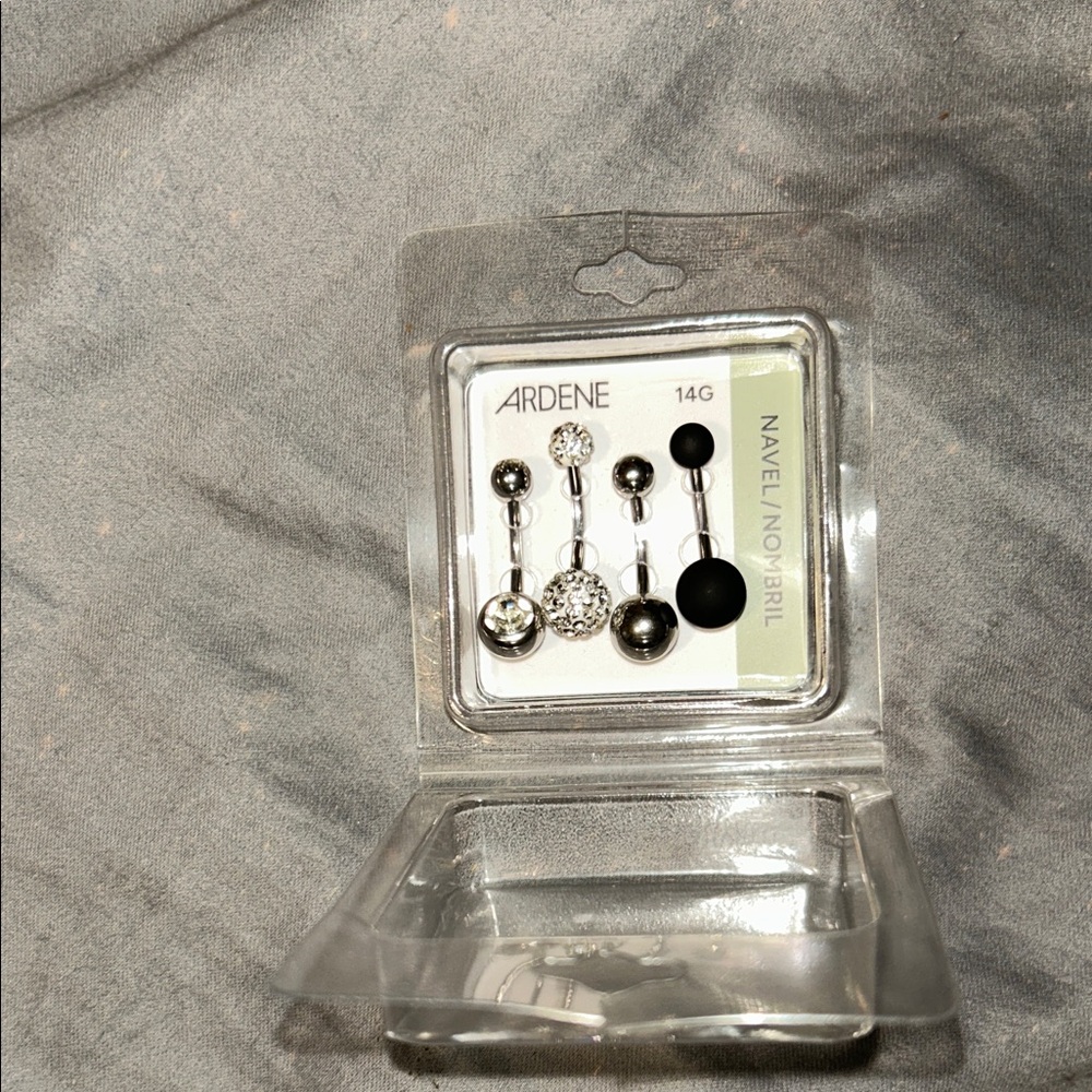 Ardene Black and Silver Navel Jewelry Set